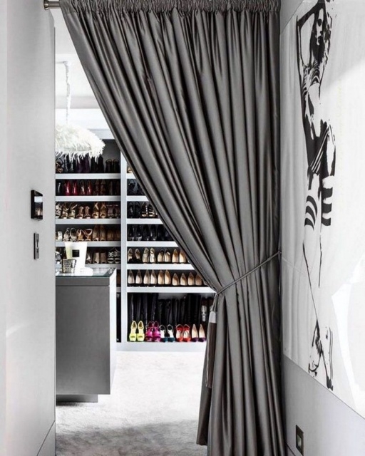 Attractive Walk In Closet Curtain Photo