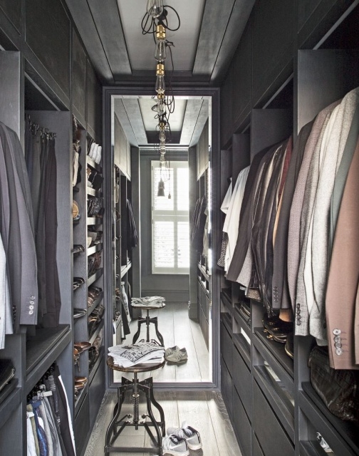 Attractive Walk In Wardrobe With Mirror Pics