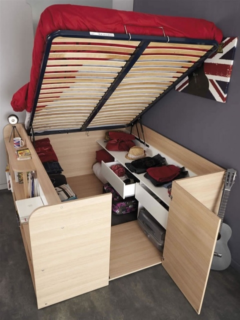Classy Bed With Walk In Closet Underneath Images