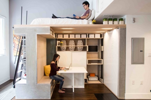 Classy Bed With Walk In Closet Underneath Pic