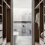 Easy Closet With Bathroom Design Images