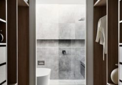 Easy Closet With Bathroom Design Images
