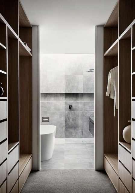 Easy Closet With Bathroom Design Images