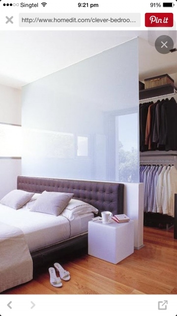 Easy Walk In Closet Behind Bed Pics