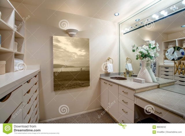 Fantastic Walk In Closet With Vanity Photos