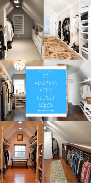 Fascinating Closet Organization Ideas For Slanted Roof Attic Space Photos