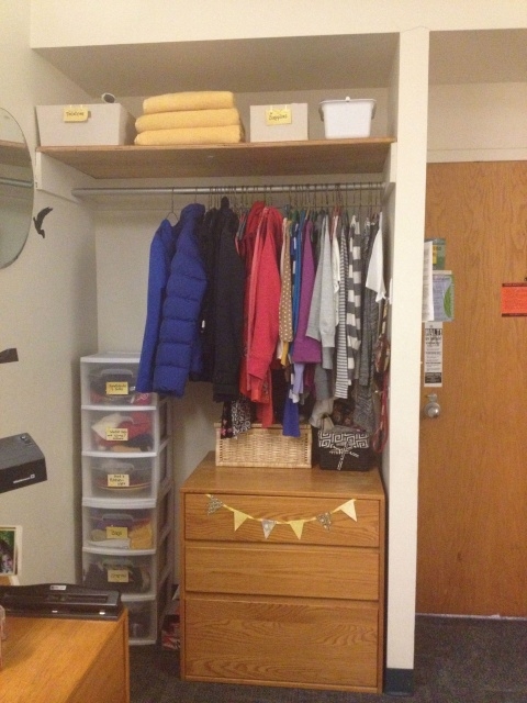 Fresh Dorm Room Closet Organization Photo