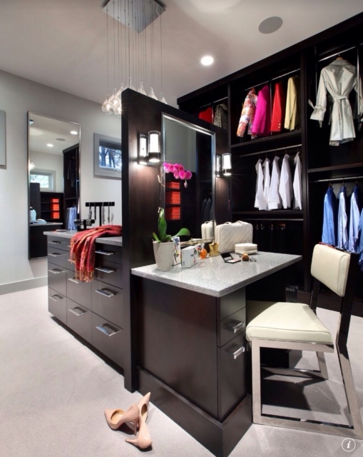 Good Walk In Closet With Makeup Area Photo