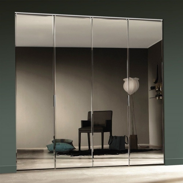 Gorgeous Frameless Mirror Bifold Closet Doors Images
