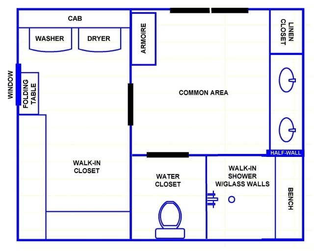 Gorgeous Master Bathroom Floor Plans With Walk In Closet Pictures