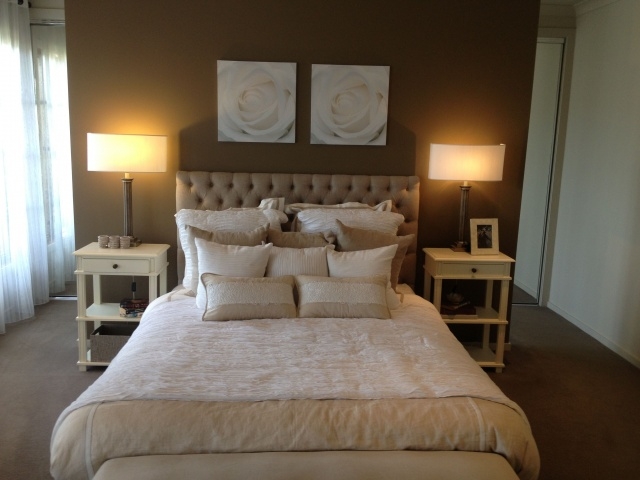 Gorgeous Walk In Closet Behind Bed Picture