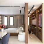 Incredible Walk In Closet Behind Bed Photos