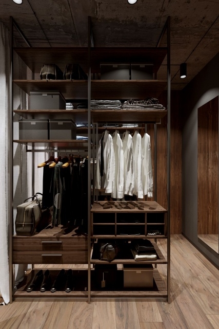 Insanely Industrial Walk In Closet Pic