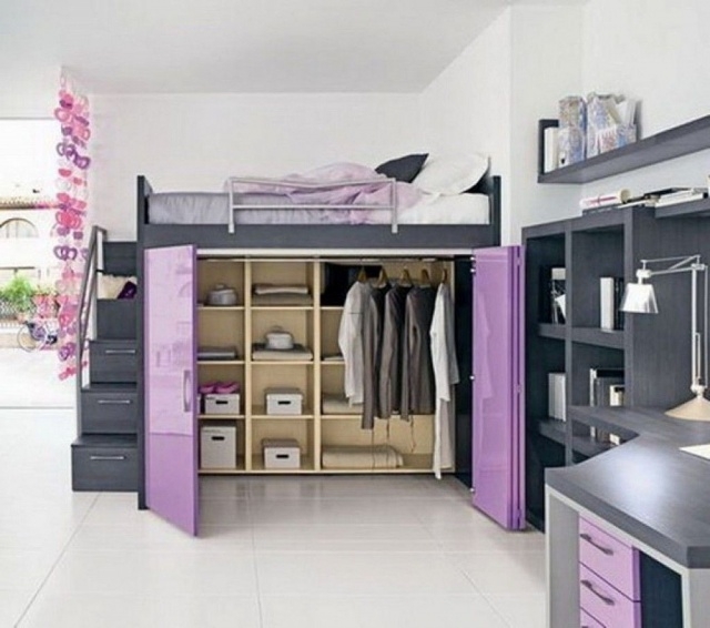 Insanely Loft Bed With Walk In Closet Underneath Pictures
