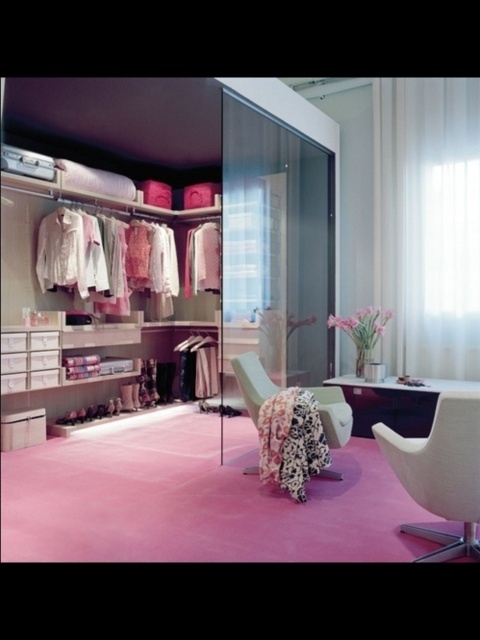 Inspiring Pink Walk In Closet Photo