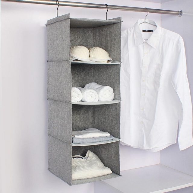 Interesting 4 Shelf Hanging Closet Organizer Picture