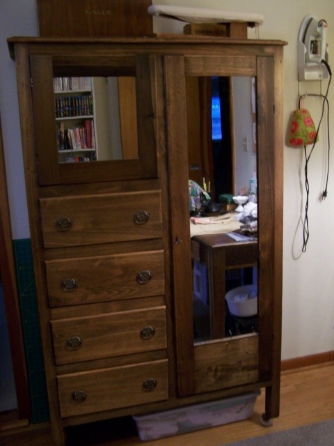 Interesting Antique Wardrobe With Mirror Photo