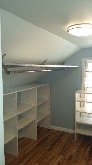Luxurious Closet Organization Ideas For Slanted Roof Attic Space Image