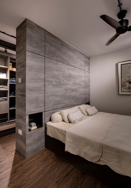 Luxurious Walk In Closet Behind Bed Image