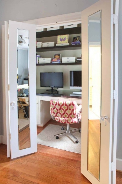 Most Creative Walk In Closet Office Combo Image