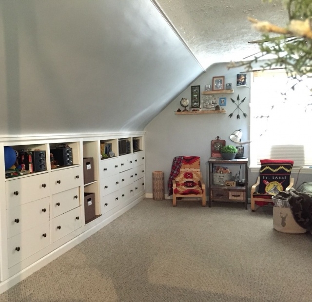 Most Inspiring Closet Organization Ideas For Slanted Roof Attic Space Pics