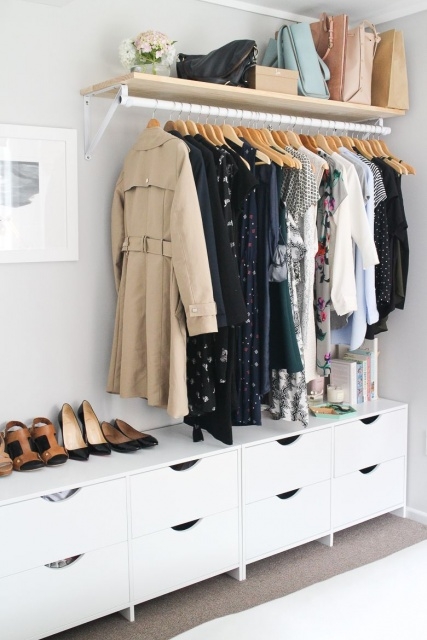 Simple Wall Clothing Storage Photos