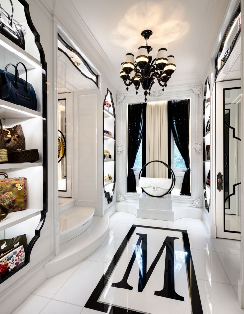 Splendid Black And White Walk In Closet Photo