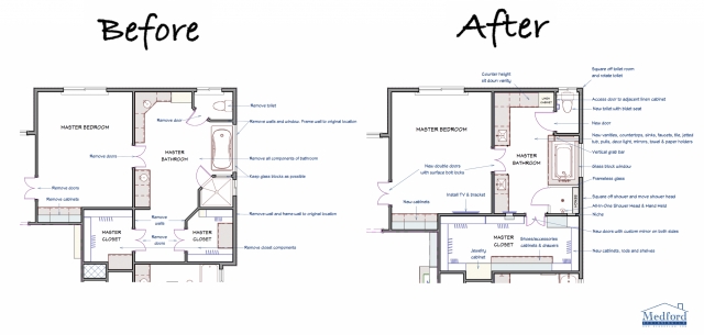 Stunning Master Bathroom Floor Plans With Walk In Closet Image