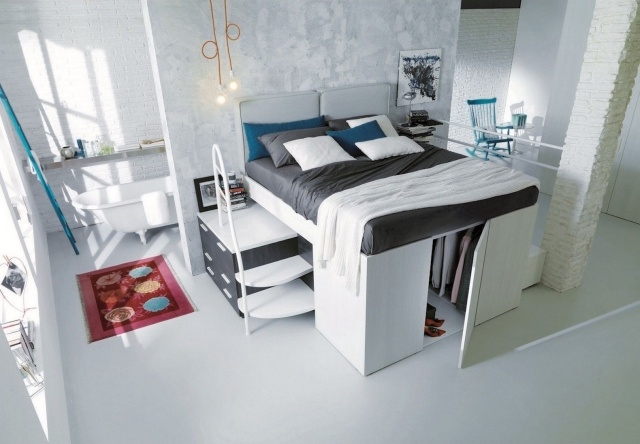 Stylish Bed With Walk In Closet Underneath Photo