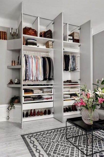 Stylish Minimalist Walk In Closet Photos