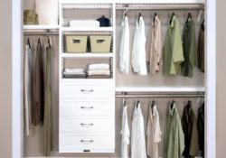 Stylish White Closet Organizer With Drawers Photo